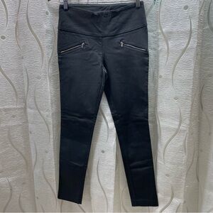 Le‎ Chateau Skinny Pants Women 4 Black Zipper Detail High Rise Stretch